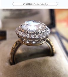 Wedding Rings Luxury White Zircon Promise Engagement Ring Vintage Charming Big Stone For Women Fashion Jewellery
