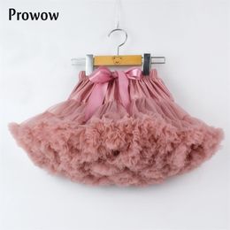 Mädchen Tutu Röcke Solide Flauschigen Tüll Prinzessin Ballkleid Pettiskirt Kinder Ballett Party Leistung für Kinder W-PP001 220314