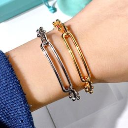 Original 925 sterling silver U-shaped design gold women's bracelets, boutique jewelry 2021