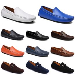 leathers doudous men casuals driving shoes Breathable soft sole Light Tans black navys whites blue silver yellows grey footwear all-match outdoor cross-border