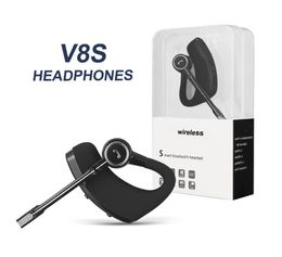 V8 V8S Wireless Bluetooth Earphones Headphones Business Stereo Earbuds Headset Mic with package