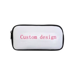 3pcs Pencil Bags Sublimation DIY White Blank Polyester Zipper Long Cosmetic Bag