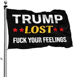 Custom 3x5ft Trump Lost F*ck Your Feelings Flags , 100D Polyester Digital Printed Flags Banner, Outdoor Indoor RRD13288