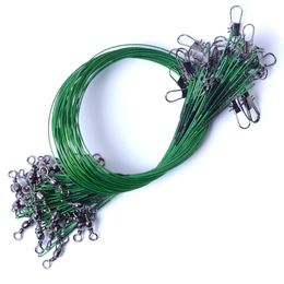 10 pcs Fishing Line Steel Wire Leader With Swivel Fishing Accessories Leadcore Leash Sea Fishing Rod Line 20cm 25cm 30cm 523 Z2