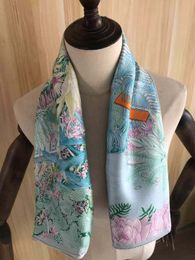 2020 arrival winter autumn classic blue 100% pure silk scarf twill hand made roll 90*90 cm shawl wrap for women lady