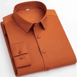 High Elasticity Soft Cosy No Pockets Thin Formal White Work Shirt Business Long-sleeved Shirt Men Slim Fit Non-iron Work Shirt G0105