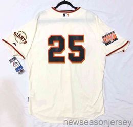 Stitched #25 BARRY BONDS COOL BASE JERSEY 2007 ALL STAR PATCH Men Women Youth Baseball Jersey XS-5XL 6XL