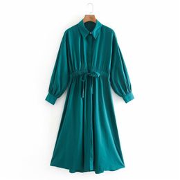 Summer Women Loose Shirts Dress Solid Long Sleeve Drawstring Bow Tie es Female Casual Elegant Clothing vestidos 210513