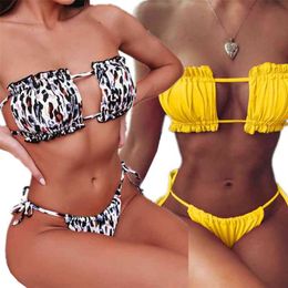 Swimsuit Leopard Bikinis Set For Women Beach Wear Brazilian Biquinis Feamle Bathing Suits Sexy Bikini Summer Swimwear 210712