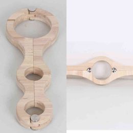 NXY SM Sex Adult Toy Wooden Hand Neck Restraint Bdsm Slave Tools Adults Games Handcuffs Removable Collar Couples Mini Bondage for Woman1220