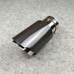 2PCS Glossy Akrapovic Exhausts Car-styling Pipe Muffler Tip Carbon Fibre For BMW Volkswagen BENZ Tail