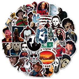 50Pcs-Pack thriller Killer Horror Halloween Party Vinyl Sticker Waterproof Stickers for Bottle Laptop Planner Scrapbook Wall Skateboard Journal Organiser Decal