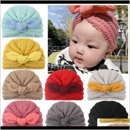 Caps Hats Accessories Baby Kids Maternity Drop Delivery 2021 Childrens Wool Knitted Hat Autumn Winter Baby Corn Rabbit Ear Cap For Boys And G