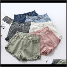 Womens Clothing Apparel Drop Delivery 2021 Summer High Waist Denim Women Loose Casual Pocket Jeans Shorts Vintage Girl Short Ripped Sexy Pant