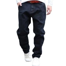 Fashion Harem Jeans Men Casual Denim Pants Loose Baggy Hip Hop Joggers Black Trousers Man Clothes 210723