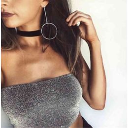 2021 Summer SleevelWomens Bralette Glitter Off Shoulder Vest Crop Top Tank Tops Bras Bustier Party Solid Sexy Hot Clothes X0507