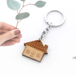 Party Favor Gift key ring Car wood key chain home decoration 3.5*3cm CCD13222