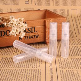 empty cosmetic containers wholesale Canada - 2ml 3ml Empty Spray Bottles Plastic Hand Sanitizer Bottle Travel Portable Transparent Cosmetic Containers Perfume Sprays Flasks BH5290 TYJ