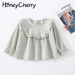 spring products girls shirt lapel princess baby kids fashion cloth toddler blouse 210515