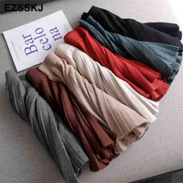 Autumn winter short pleated skirt women mini sweater a-line sun high-waist 210629