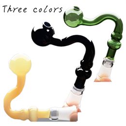 Wholesale Thick Colourful Oil Burner Glass Burning Pipe Cute Smoking Water Pipes Grea