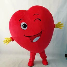 Halloween Red Love Heart Mascot Costume High quality Cartoon animal theme character Carnival Festival Fancy dress Xmas Adults Size Birthday Party Outdoor Outfit