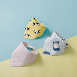 Baby Bandana Bibs Scarf Burp Cloths Saliva for Newborn Infant Toddler Boys Girls Kids Cartoon Triangle Cotton Bib 20221014 E3
