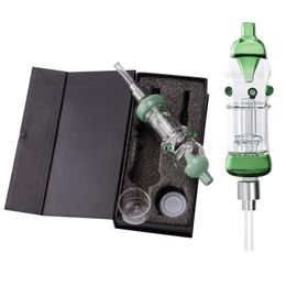 Mini Borosilicate Nector Collector Kit Hookah With Titanium Nail Plastic Keck Clip Ceramic Quartz Nails Kits Multi Colour Hookahs Smoking Pipe