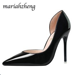 Dress Shoes Mariahzheng Sexy OL Professional Women's High Heels Fashion Stiletto Heel Shallow Mouth Pointed Side ZWM