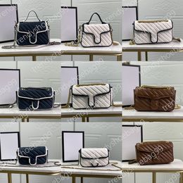 Flip Designer Bags Fashion Women Handbags Purses Classic Double Letter Buckle Cowhide Marmont Classic tote Shoulder Bags