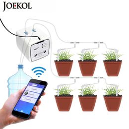 Double Pump Garden Wifi Control Watering Device Automatic Water Drip Irrigation Watering System Kit WIFI Mobile APP Control 210610