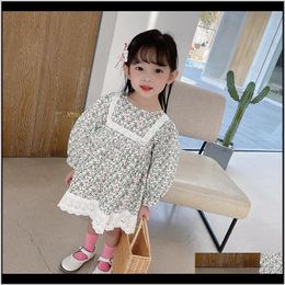 Dresses Clothing Baby Kids Maternity Drop Delivery 2021 Spring Girl Floral Long Sleeve For Girls Baby Clothes Wear 1St Birthday Children Ed U