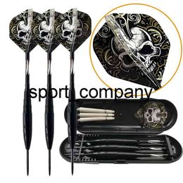 3Pcs 23g Professional Dart Steel Tip Black Plated Iron Barrel Aluminum Shaft Skull PET Flight Competition Training Dart Gift