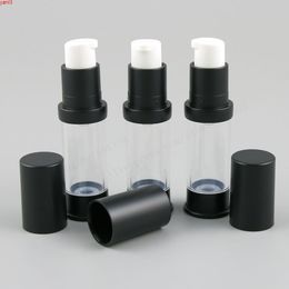 7ML Portable Refillable Cosmetic Airless Bottles Plastic Treatment Pump Lotion Containers with Black Lids 12pcshigh qty