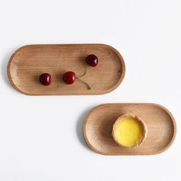 Wooden Plate For Food Oval Dessert Plates Sushi Dish Fruits Platter Dishs Tea Server Tray Wood Cup Holder Bowl Pad Tableware