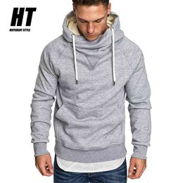 Brand Style Men's Hoodies Solid Color Cotton Sweatshirt Hooded Autumn Spring Fitness Casual Fashion Hoodie Pullover 210813