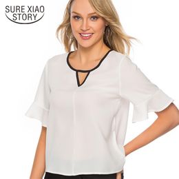 blusas mujer de moda plus size tops white blouse women shirts short sleeve chiffon womens and s 3856 50 210506