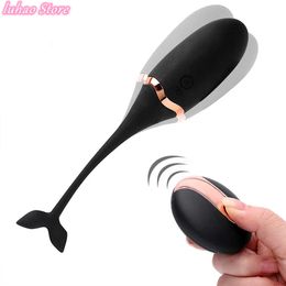 USB Charging Wireless Control Small Whale Egg Skipping G-spot Vibration Masturbation Fish Tail Egg Skipping Adult Products P0818