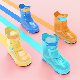 Kids Waterproof Rain Boots Shoe Covers, Double Layer of Non-Slip Soles Overshoes with Elasticity and Foldable for Boys Girls Toddler