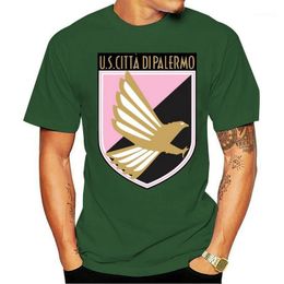 -T-shirt da uomo U.S. Citta di Palermo Rosanero Italia Serie A calcio T-shirt nera