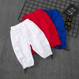 Fashion Children Shorts Kids Boys Solid Colour Seven-inch Trousers Teenage Girls White Pant Infant Baby Boy Summer Clothes 210622