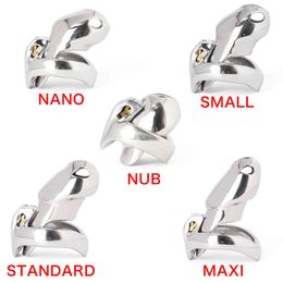 NXY Cockrings 5 Size HT-V4 Penis Cage Stainless Steel Lockable Lock Cock Metal Ring Chastity Sex Toys For Men 1124