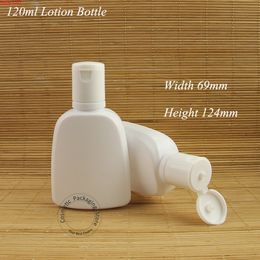 20pcs/Lot Promotion 120g Plastic Lotion Bottle Empty White Cap 120ml Portable Women Makeup Container Refillable Travel Packaginghood qty