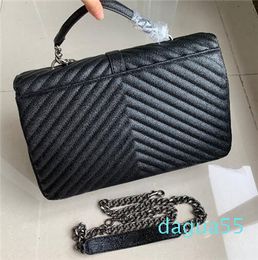 Classic Jumbo X Large 32CM V Shape Flap Chain Shoulder Bags Handbag Women Clutch Big Messenger Bag