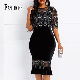 FANIECES Summer Ins Fashion Plaid Tassel Office Lady Dress Women Hollow Out Bodycon Sexy Night clubwear Party Vestidos 210520