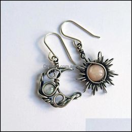 Dangle & Chandelier Earrings Jewellery S2051 Bohemian Fashion Vintage Beads Sun Moon Asymmetry Earring Drop Delivery 2021 M1Hl7