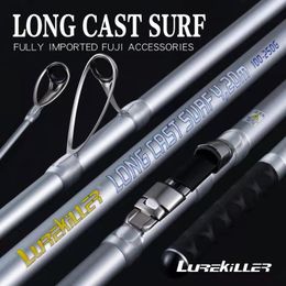 Boat Fishing Rods Lurekiller Japan Full Fuji Surf Rod 4.20M 46T Carbon 3 Sections 80-150G/100-250G/200-400G Casting