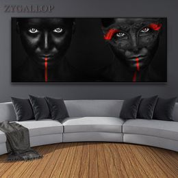 Black Woman Canvas Art Painting Modern Wall Decor Posters and Prints Figure Portrait Print Wall Pictures for Living Room Cuadros