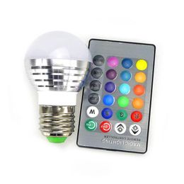 2021 E27 E14 LED 16 Colour Changing RGB rgbw Light Bulb Lamp 85-265V RGB Led Light Spotlight + IR Remote Control