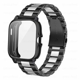 Metal Wrist Strap for Amazfit Bip s Case Bracelet for Xiaomi Amazfit Bip Lite u Gts 2 Mini Band Strap Screen Protector Case Film H0915